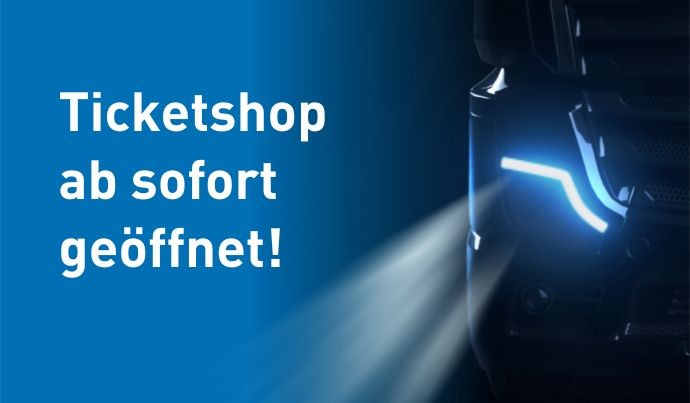 Grafik zur Eröffnung des Ticketshops Ticketshop geöffnet